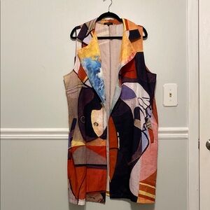 Radzoli Artistic Multicolor Sleeveless Vest